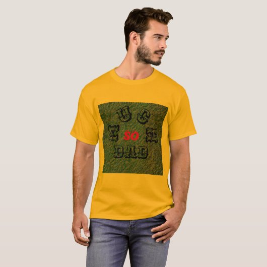 ZO VEEL DAD - ZWART-RED-Mannen Basic T-Shirt (Voorkant volledig)