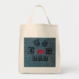 ZO VEEL DAD - ZWARTE-RODE-BLUE-Shopping Grocery Tote Bag