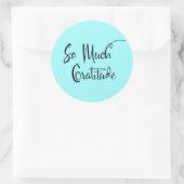 Zo veel dank Moderne Script Typografie Aqua Ronde Sticker (Tas)