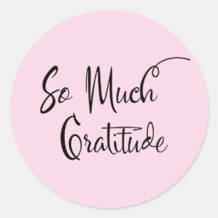Zo veel dankbaarheid Modern Script Typografie Roze Ronde Sticker