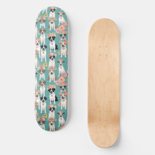 Zo veel honden dragen pastelbloemenkronen Blauwgro Persoonlijk Skateboard