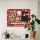 Zo veel Joy Funny kerstfamilie Foto Canvas Afdruk