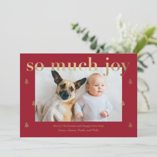 Zo veel Joy Modern Holiday-fotokaart Feestdagenkaart (Staand voorkant)