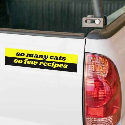 Zo veel katten, zo weinig recepten bumpersticker (Op Truck)