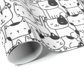 Zo veel kattenpatroonpapier cadeaupapier (Rol Hoek)