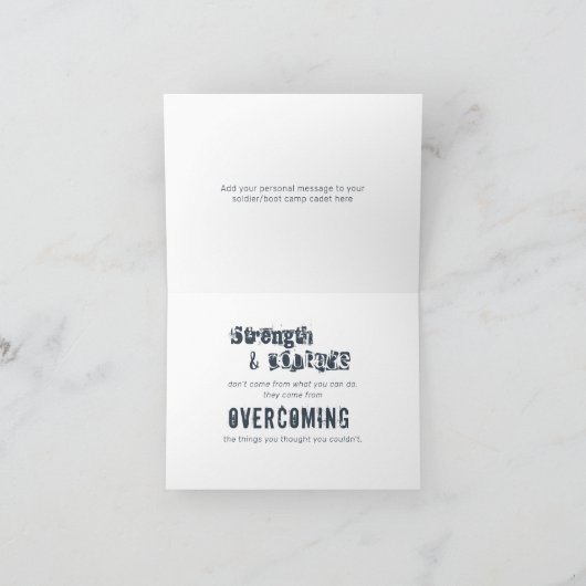 Zo veel krachtiger soldaat Soldaat Boot Camp Cadet Kaart (Binnen)