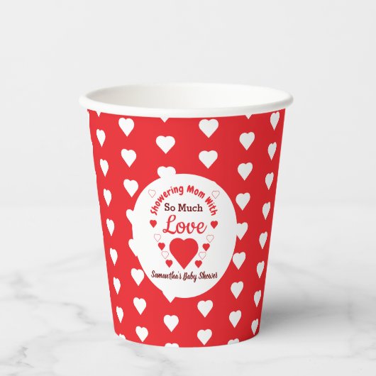 Zo veel liefdesBaby shower Papieren Bekers (Voorkant)