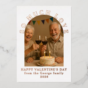 Zo Veel Liefdevolle Valentijnsdag Ouders Foto Folie Feestdagenkaart