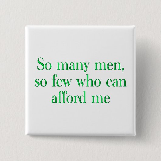Zo Veel Man Vierkante Button 5,1 Cm (Voorkant)