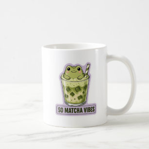 Zo veel Matcha Vibes Cute Kawaii Kikker Meme Koffiemok