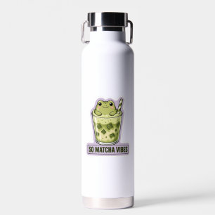 Zo veel Matcha Vibes Cute Kawaii Kikker Meme Waterfles