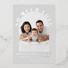 Zo veel mooie Valentijnsdag familie foto modern Folie Feestdagenkaart