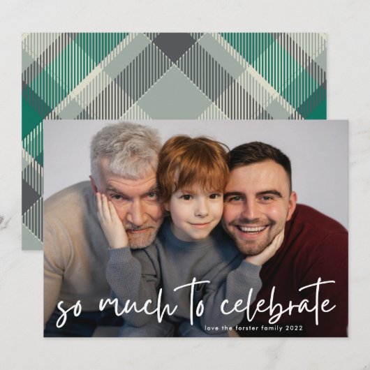 Zo veel om te vieren | Kerstfeest met foto's Feestdagenkaart (Voorkant / Achterkant)