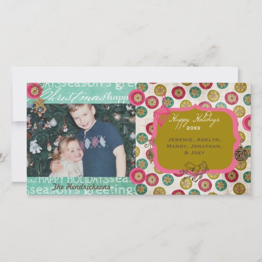 Zo veel Ornamenten kerstfeestdag fotokaart Feestdagenkaart (Voorkant)