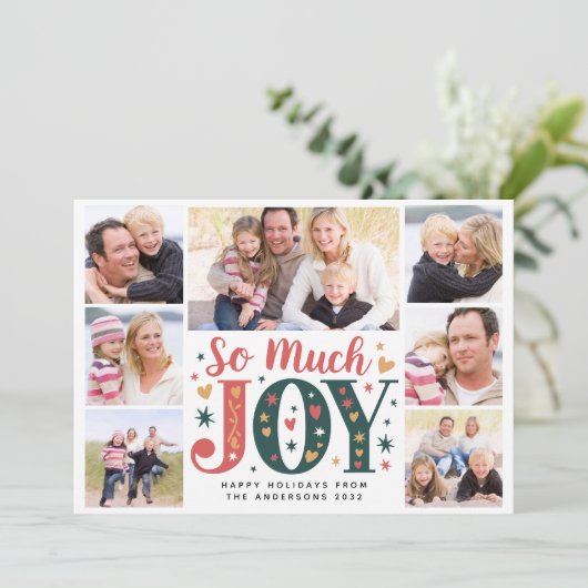 Zo veel plezier Multi foto kerst Feestdagenkaart (Staand voorkant)