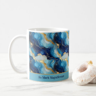 "Zo Veel Pracht" Decorative Blauwe Gouden Mok