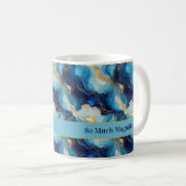 "Zo Veel Pracht" Decorative Blauwe Gouden Mok (Voorkant rechts)