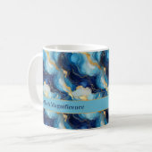 "Zo Veel Pracht" Decorative Blauwe Gouden Mok (Voorkant links)