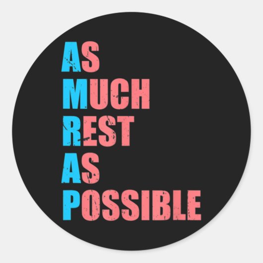 Zo veel rust mogelijk AMRAP fun trendy Ronde Sticker (Voorkant)