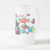 "Zo veel vis" Cat Lovers Gifts Matglas Bierpul (Voorkant rechts)