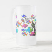 "Zo veel vis" Cat Lovers Gifts Matglas Bierpul (Voorkant links)