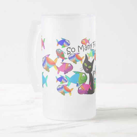 "Zo veel vis" Cat Lovers Gifts Matglas Bierpul (Voorkant links)