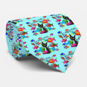 "Zo veel vis" Cat Lovers Gifts Stropdas (Opgerold)