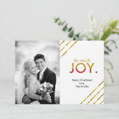 Zo veel VREUGDE. | Kerstvakantie fotokaart Feestdagenkaart (Staand voorkant)