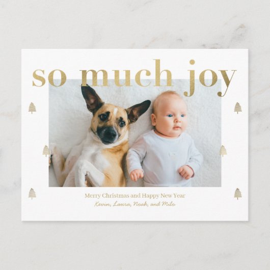 Zo Veel Vreugde Moderne Kerstkaart Feestdagenkaart (Voorkant)