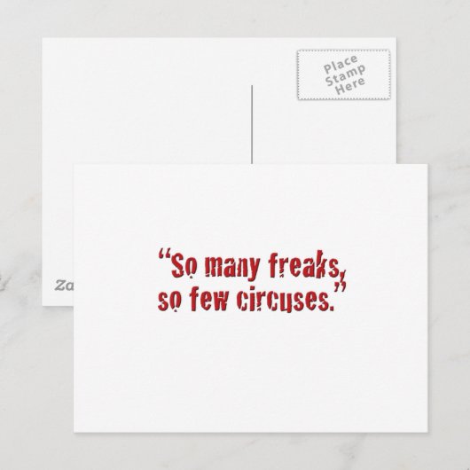 "Zo vele freaks… Briefkaart (Voorkant / Achterkant)