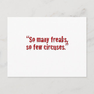 "Zo vele freaks… Briefkaart