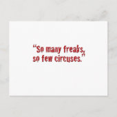 "Zo vele freaks… Briefkaart (Voorkant)