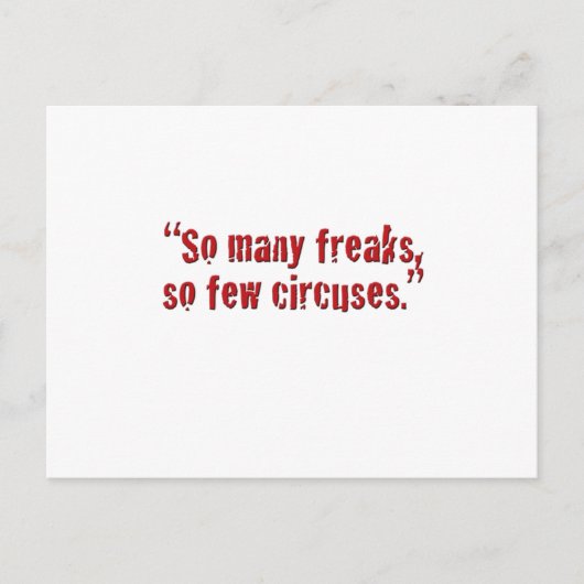 "Zo vele freaks… Briefkaart (Voorkant)