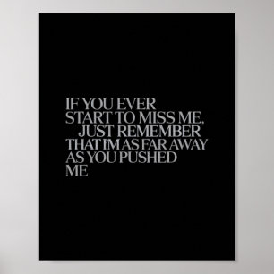Zo ver weg als jij me duwde – emotionele quote poster