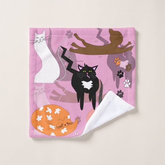 Zo verschillende katten. washandje (Wasdoekje)