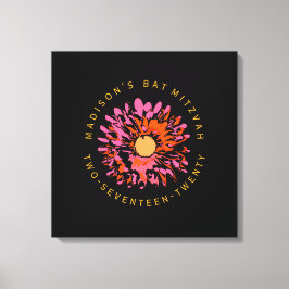 ZO  vleermuis mitzvah teken in geheugenbord Canvas Afdruk