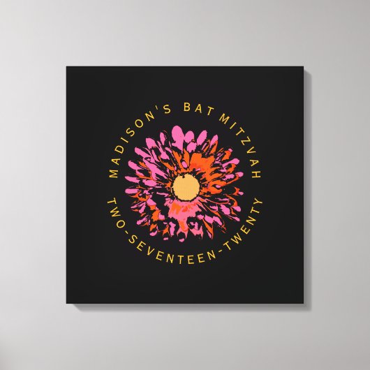 ZO  vleermuis mitzvah teken in geheugenbord Canvas Afdruk (Voorkant)