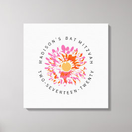 ZO  vleermuis mitzvah teken in geheugenbord Canvas Afdruk