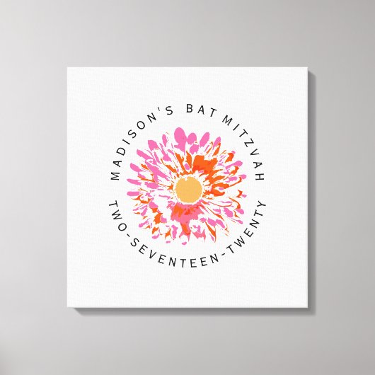 ZO vleermuis mitzvah teken in geheugenbord Canvas Afdruk (Voorkant)