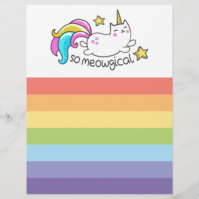 Zo vloeiend meowgical Cute Unicorn kat glitter (Voorkant)