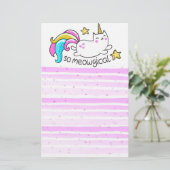 Zo vloeiend meowgical Cute Unicorn kat glitter Briefpapier (Staand voorkant)