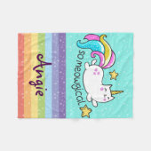 Zo vloeiend meowgical Cute Unicorn kat glitter Fleece Deken (Voorkant (Horizontaal))