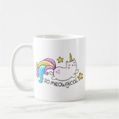 Zo vloeiend meowgical Cute Unicorn kat glitter Koffiemok (Links)