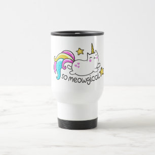 Zo vloeiend meowgical Cute Unicorn kat glitter Reisbeker