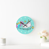 Zo vloeiend meowgical Cute Unicorn kat glitter Ronde Klok (Huis)