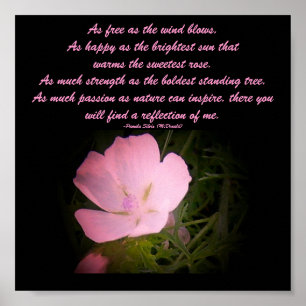 Zo vrij als de wind waait... Floral/Poem Poster