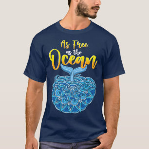 Zo vrij als het ontwerp van de walvis Ocean Mandal T-shirt