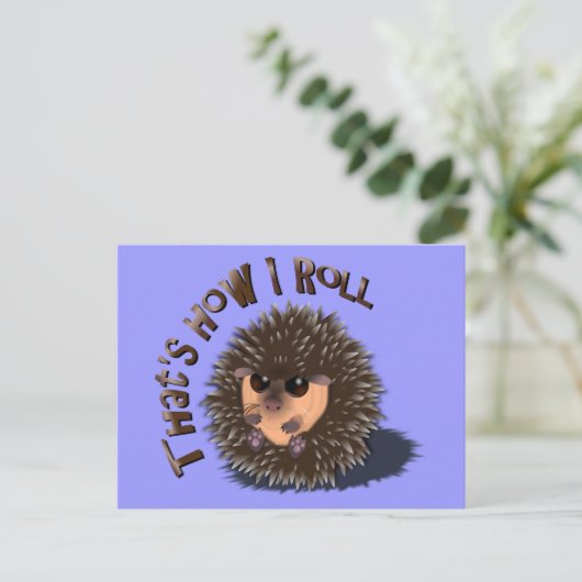 "Zo wals ik" opgerold eggel Briefkaart (Staand voorkant)