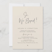 Zo, We Eloped, Wedding Elopement, in Grey Cream Kaart (Voorkant)