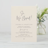 Zo, We Eloped, Wedding Elopement, in Grey Cream Kaart (Staand voorkant)